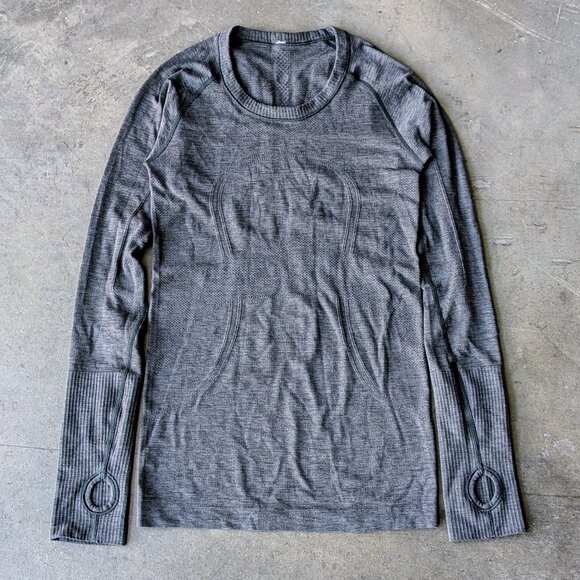 Lululemon Dark Gray Swiftly Tech Long Sleeve Running Shirt size 4 - Picture 1 of 9